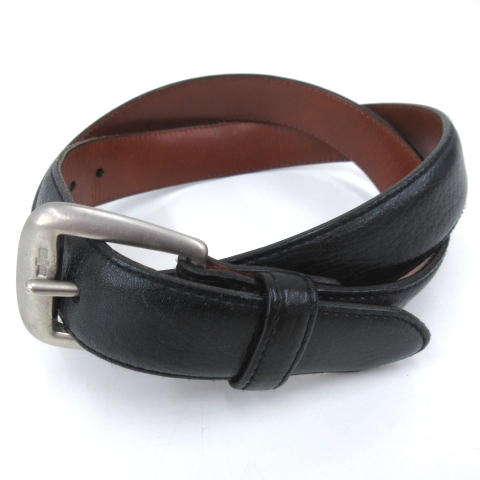 ポロ ラルフローレン Polo Ralph Lauren ベルト ロゴ バックル ハトメ シボ レザー ウエスト84 94cm 黒 ブラック N メンズ 052 ベクトルパーク