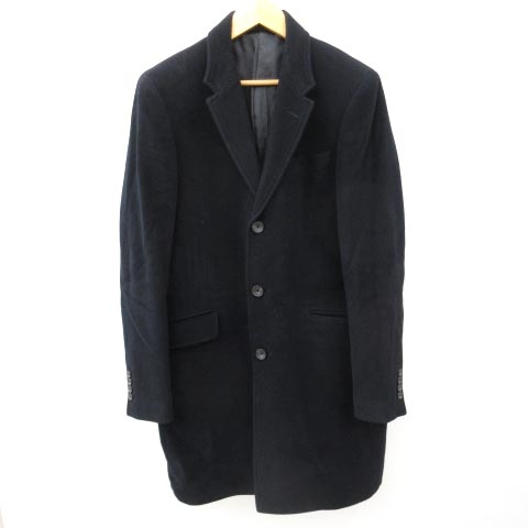 リーセンシィ オブ マイン Recency Of Mine チェスターコート シングル メルトン 袖裏ストライプ柄 アバハウス 無地 ウール 48 L 紺 ネイビー N メンズ 052 ベクトルパーク