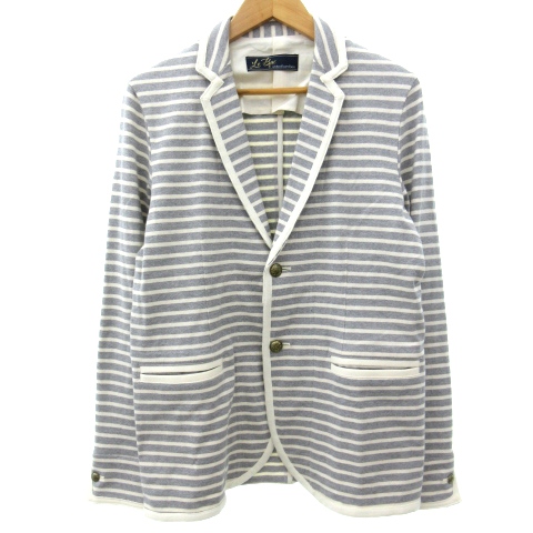 ユナイテッドバンブー United Bamboo ルバック Le Bac テーラード ジャケット シングル 2b 背抜き ボーダー コットン M グレー N Ibs59 メンズ 052 ベクトルパーク