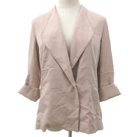 アバハウス Abahouse Ecru ジャケット 無地 薄手 スナップボタン 七分袖 F ピンク Nvw レディース 052 ベクトルパーク