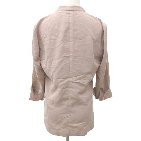 アバハウス Abahouse Ecru ジャケット 無地 薄手 スナップボタン 七分袖 F ピンク Nvw レディース 052 ベクトルパーク