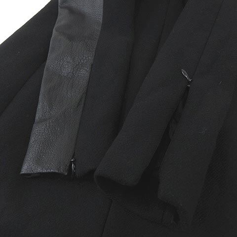 セリーヌ CELINE フィービー期 ワンピース レザー 切替 ウール ドレス