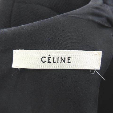 セリーヌ CELINE フィービー期 ワンピース レザー 切替 ウール ドレス