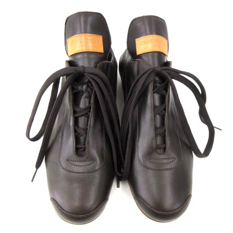 ルイヴィトン LOUIS VUITTON レザー スニーカー ローカット レース 