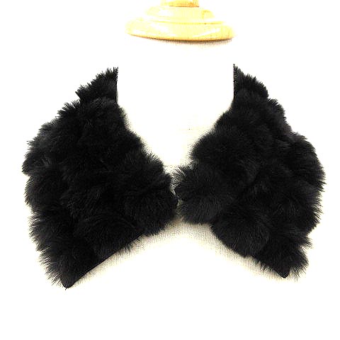 フェンディ FENDI 美品 付け襟 つけ衿 カシミヤ ファー 毛皮 黒  