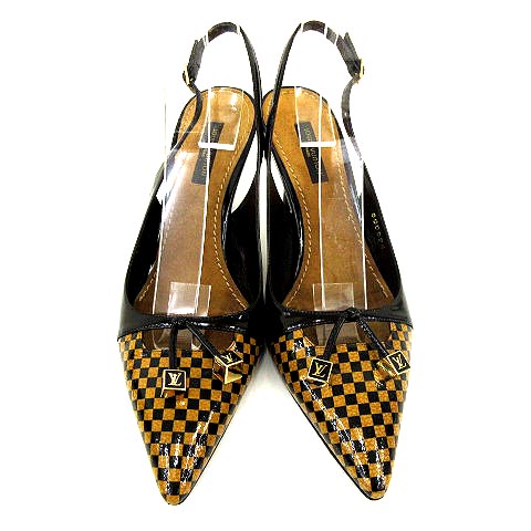 ルイヴィトン LOUIS VUITTON バックストラップ パンプス ダミエ 