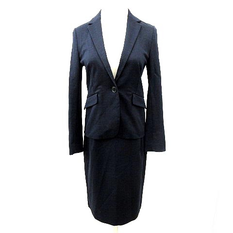 ユナイテッドアローズ United Arrows ラミー スカート スーツ セットアップ 上下 1bジャケット 麻 リネン ストレッチ 36 約sサイズ 紺 ネイビー 春 秋向け ビジネス 通勤 A レディース 052 ベクトルパーク