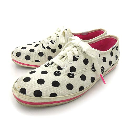 ケッズ Keds Kate Spade コラボ スニーカー ドット柄 キャンバス ローカット フラットシューズ 水玉 7 約24cm 白 オフホワイト Nvw レディース 052 ベクトルパーク