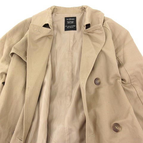 ダブルクローゼット W Closet トレンチコート ロング 総裏 無地 コットンツイル ベルト付き F Mサイズ相当 ベージュ N Ibs78 レディース 052 ベクトルパーク