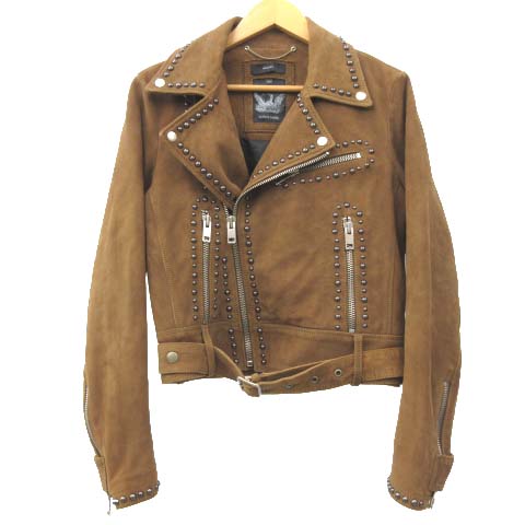 ディーゼル DIESEL 美品 ジャケット レザー スタッズ ダブル 