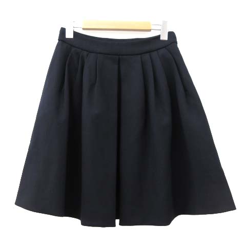ミュウミュウ miumiu 17年製 ギャザー スカート ひざ丈 タック フレア  