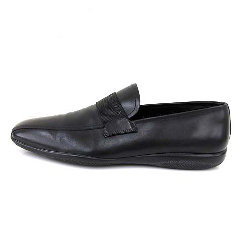 プラダスポーツ PRADA SPORT レザー ローファー ロゴバンド スクエア 