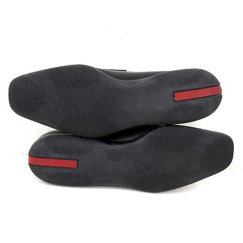 プラダスポーツ PRADA SPORT レザー ローファー ロゴバンド スクエア 
