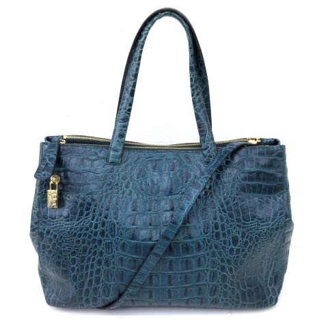 フルラ FURLA クロコ型押し レザー ショルダーバッグ 皮革 2WAY トート 