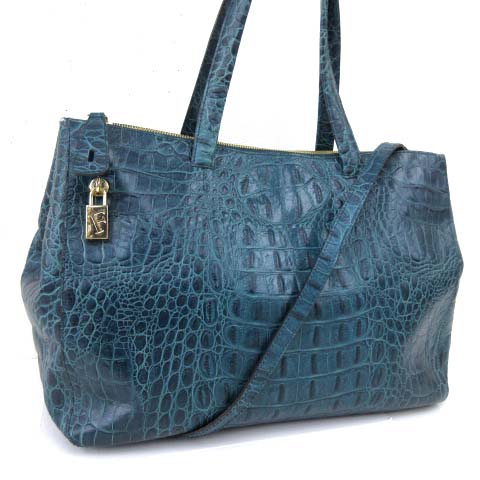 フルラ FURLA クロコ型押し レザー ショルダーバッグ 皮革 2WAY トート 