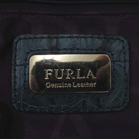 フルラ FURLA クロコ型押し レザー ショルダーバッグ 皮革 2WAY