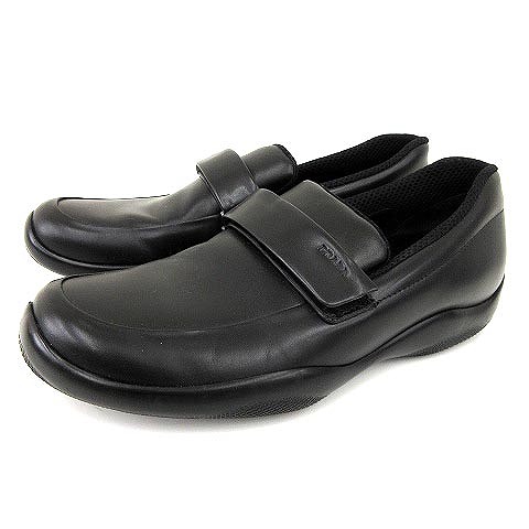プラダスポーツ PRADA SPORT レザー シューズ ベルクロ ローファー 37 