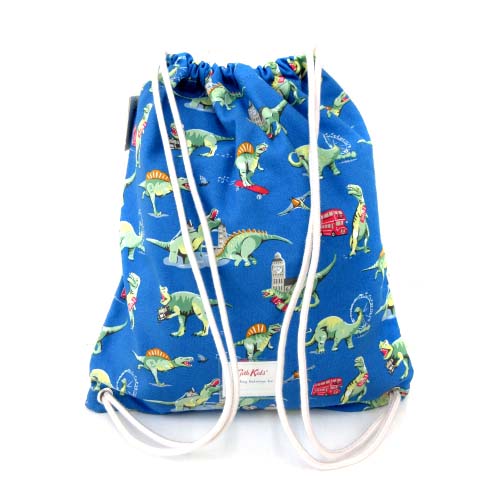 未使用品 キャスキッドソン Cath Kidston ドローストリングバッグ リュックサック デイパック ナップサック 巾着 恐竜 コットン Pvc 水色 キッズ 子供 鞄 Fk メンズ レディース 052 ベクトルパーク