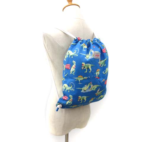 未使用品 キャスキッドソン Cath Kidston ドローストリングバッグ リュックサック デイパック ナップサック 巾着 恐竜 コットン Pvc 水色 キッズ 子供 鞄 Fk メンズ レディース 052 ベクトルパーク