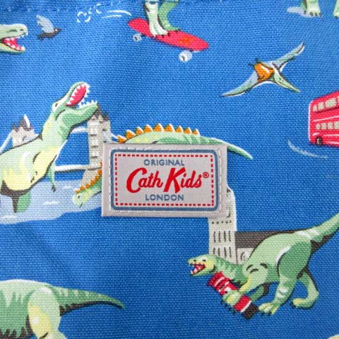 未使用品 キャスキッドソン Cath Kidston ドローストリングバッグ リュックサック デイパック ナップサック 巾着 恐竜 コットン Pvc 水色 キッズ 子供 鞄 Fk メンズ レディース 052 ベクトルパーク