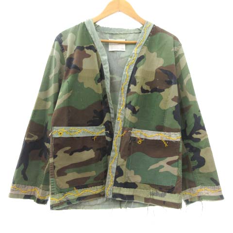 ポータークラシック Porter Classic 16ss Hand Work Camoflage Jacket 裾断ち切り 迷彩 ジャケット ハンドメイド 再構築 カモフラ 刺繍 1 Sサイズ カーキ S2410 Ibs87 メンズ 052 ベクトルパーク