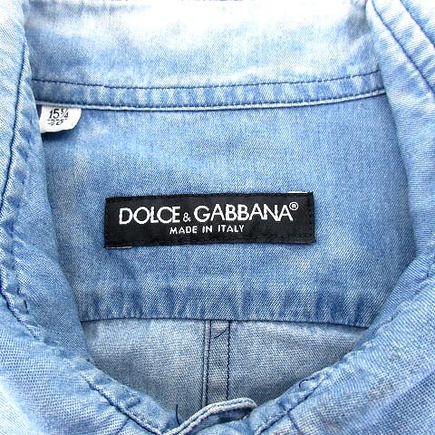 ドルチェ&ガッバーナ ドルガバ DOLCE&GABBANA デニム シャツ 長袖 比翼 