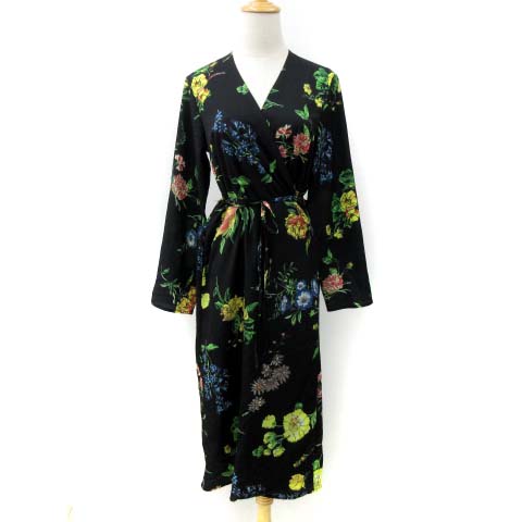 スライ Sly カーディガン ワンピース ロング 長袖 花柄 薄手 春夏 黒 ブラック Free Fk レディース 052 ベクトルパーク