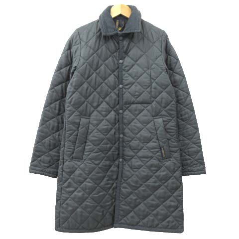 ラベンハム Lavenham キルティング コート ロング 衿 パイピング コーデュロイ ジャケット イギリス製 36 Sサイズ カーキ系 Ibs91 レディース 052 ベクトルパーク