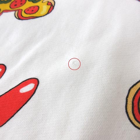 プニュズ Punyus ディズニー コラボ Mickey Pizza トレーナー スウェット プルオーバー プリント 総柄 コットン 1 L 白 ホワイト Ibs91 レディース 052 ベクトルパーク