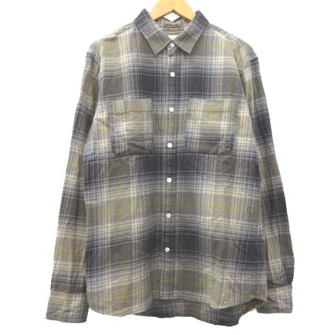 ロンハーマン Ron Herman 美品 チェック シャツ 長袖 ワークシャツ トップス カジュアル L ベージュ S2576 Ibs91 メンズ 052 ベクトルパーク