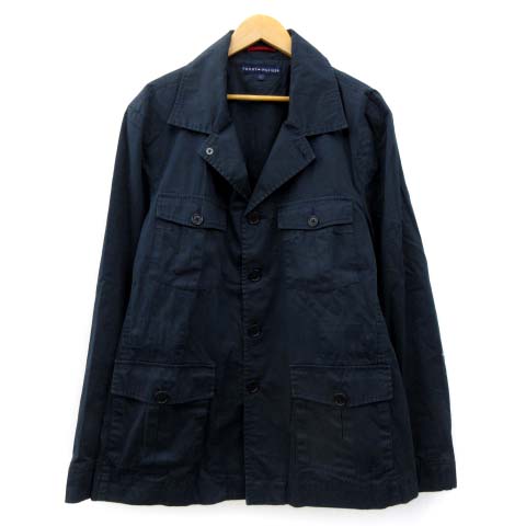 トミーヒルフィガー Tommy Hilfiger ジャケット コート ミリタリー ワーク コットン 無地 紺 ネイビー L アウター Fk Ibs91 メンズ 052 ベクトルパーク