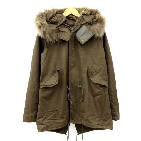 ジャーナルスタンダード Journal Standard ドビーマイクロ モッズコート ロング ラクーンファー ライナー付き コットン 茶 ブラウン S アウター Fk メンズ 052 ベクトルパーク