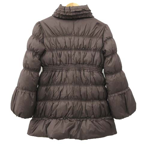 トッカ Tocca 美品 キッズ ダウン ジャケット フリルネック リボン ギャザー コート 子供服 女の子 140 茶 ブラウン Ibs91 052 ベクトルパーク