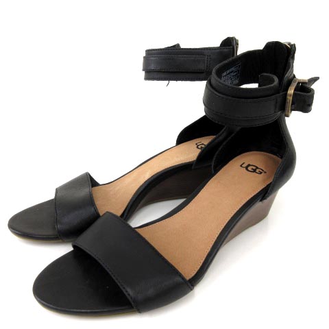 アグ オーストラリア Ugg Australia サンダル チャー ウェッジ レザー ベルト アンクル 黒 ブラック 25 大きいサイズ 靴 シューズ Fk Ecr レディース 052 ベクトルパーク