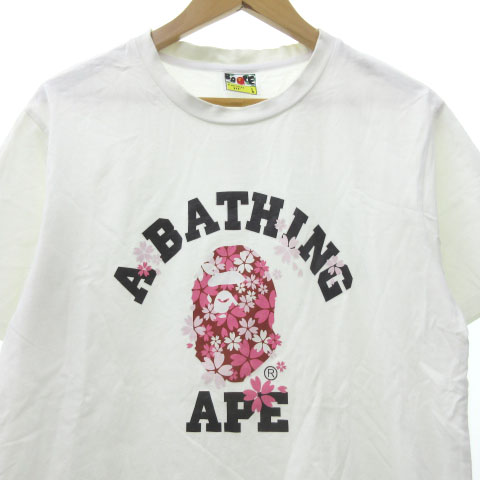 アベイシングエイプ A BATHING APE Tシャツ 半袖 プリント ロゴ 丸首 