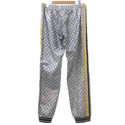 グッチ Gucci 19ss ラミネートスパークリング Gg ジャージ パンツ サイドストライプ 裾リブ メタリック イタリア製 国内正規 L シルバー Ibo1 メンズ 052 ベクトルパーク