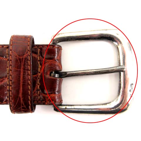 ラルフローレン RALPH LAUREN ベルト クロコ 型押し レザー 茶 