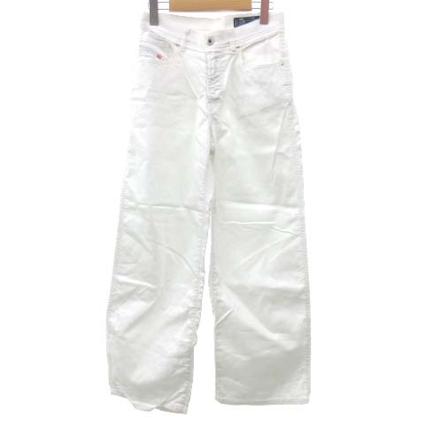 ディーゼル DIESEL デニム パンツ ワイド カットオフ Widee-Ne-F 白 