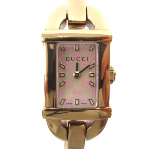 グッチ Gucci 腕時計 6800l バンブー バングル ウォッチ 文字盤gg柄 スイス製 ゴールドカラー レディース 052 902103150088 ベクトルパーク