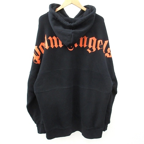 パームエンジェルス Palm Angels パーカー フーディ プルオーバー Pmbb038s 両面プリント オーバーサイズ コットン L 黒 ブラック N メンズ 052 ベクトルパーク