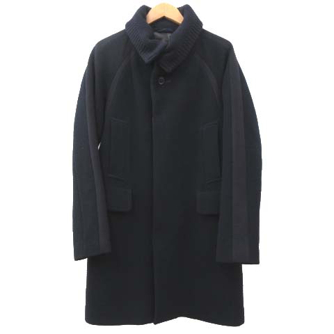 ポールスミス Paul Smith ロング コート ウール タートルネック 袖サイドライン ジャケット 国内正規 S 紺 ネイビー メンズ 052 ベクトルパーク