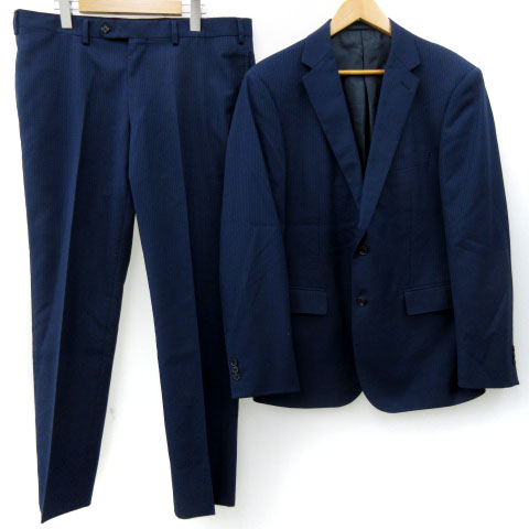 ユナイテッドアローズ A Day In The Life United Arrows セットアップ 上下 2点セット スーツ フォーマル ジャケット シングル 2b 背抜き パンツ ストライプ ウール混 紺 ネイビー 52 Fk Ibs91 メンズ 052 ベクトルパーク