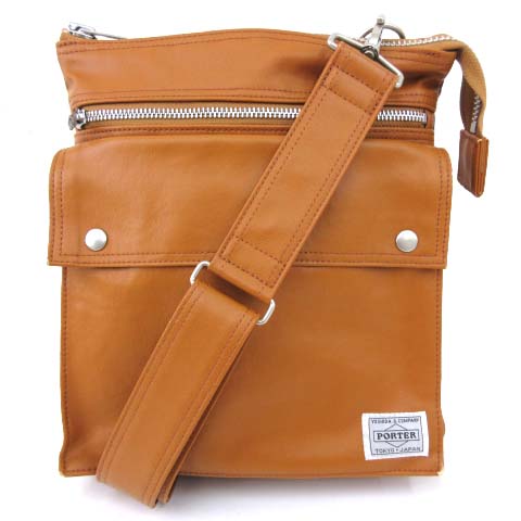 ポーター Porter フリースタイル ショルダーバッグ タテ型 コーティング キャンバス 吉田カバン ベージュ メンズ 052 ベクトルパーク