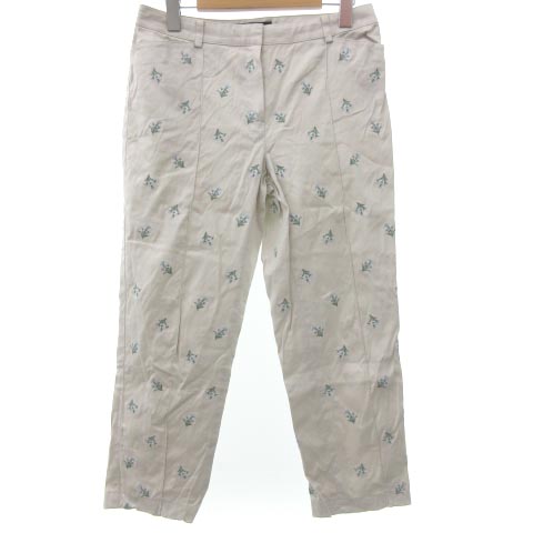 ブルックスブラザーズ Brooks Brothers パンツ スラックス 花柄 刺繍 アイボリー ライトグレー 2 Fk Rrr レディース 052 ベクトルパーク