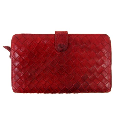 ボッテガヴェネタ Bottega Veneta 財布 長財布 イントレチャート レザー 赤 サイフ ウォレット Fk Nvw メンズ レディース 052 ベクトルパーク