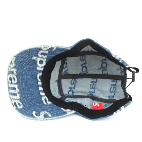 新品・未使用　シュプリーム　フレイロゴデニム　キャンプキャップ　ブルー　Free Supreme(シュプリーム) 25SS Frayed Croc Denim Camp Cap