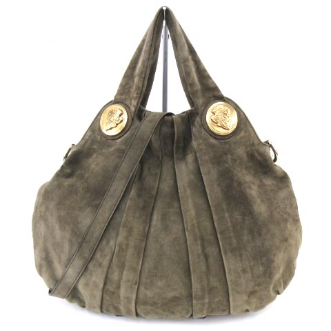 グッチ GUCCI 美品 ヒステリア 197016 皮革 ショルダーバッグ スエード  