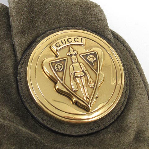 グッチ GUCCI 美品 ヒステリア 197016 皮革 ショルダーバッグ スエード  