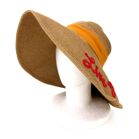 アナスイ Anna Sui 美品 近年モデル ストローハット 麦わら帽子 つば広 リボン ベージュ M S Fk レディース 052 ベクトルパーク