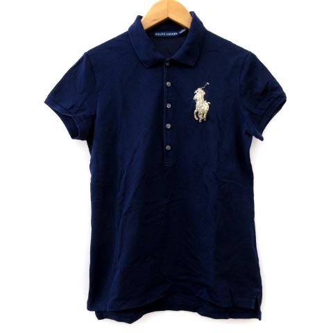 ラルフローレン Ralph Lauren ポロシャツ 半袖 ビジュー ビッグポニー 紺 ネイビー M Fk レディース 052 ベクトルパーク